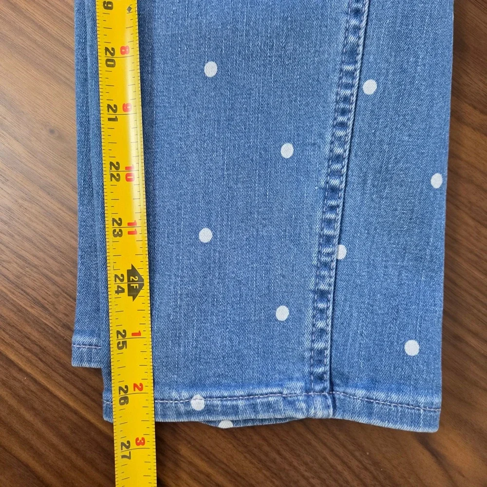 J Crew Vintage Straight‎ Jeans Polka Dot Print Stretch Denim Pants Size 25